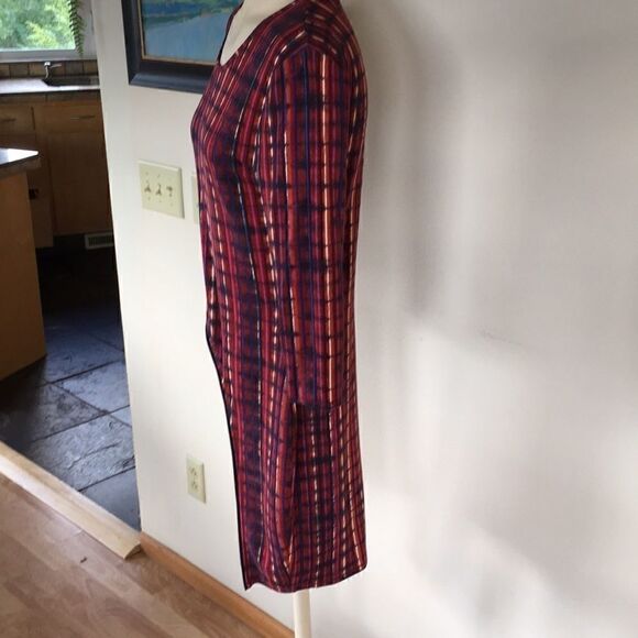 Rachael for Rachael Roy Dress Vintage Y2K diagonal ZIPPERS Red black tie dye  L - Picture 5 of 8